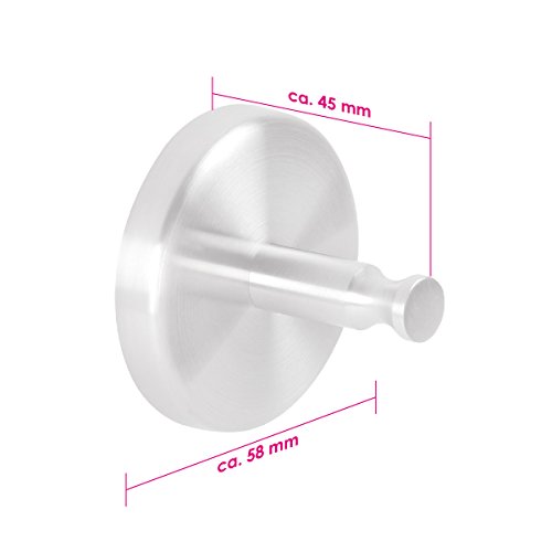 bremermann® Bad-Serie PIAZZA – Handtuchhaken 2er-Set aus mattem Edelstahl - 4