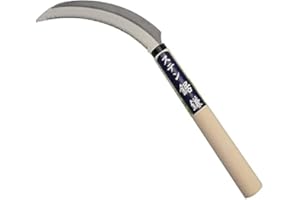 FOXSMZZ Hierba de dientes de sierra de 6.7 pulgadas y hoz japonesa de malezas de acero inoxidable, mango de madera dura de 8,2 pulgadas