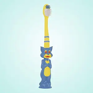 Budds buddy Tom Shaped Kids Tooth Brush BB3014, (Yellow&Blue)