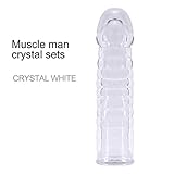 TPE Material Reusable Condom, with Soft Nail Penis Enlargement Cock Ring Penis Extension Sleeve Condom Penis Set Adult Products