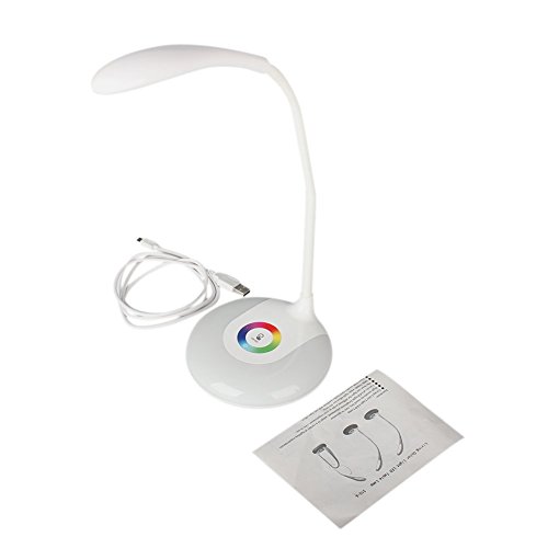 Living Color Schreibtisch- und Nachttischlampe, Minkle Dimmbare Augenpflegende Schwannenhals LED Schreibtischlampe, Kabellos, USB Aufladung, 3 Helligkeit, Weiß - 8