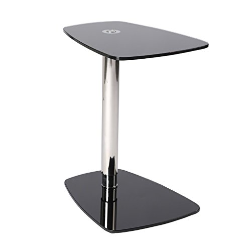 Hongsezhuozi Tische Tee Tisch Couchtisch Eisen Glas höhenverstellbar Quadratisch Tisch Einfach und Stilvoll Beistelltisch Wohnzimmer Sofa Ecktisch Balkon Freizeit Tisch (Farbe : A)