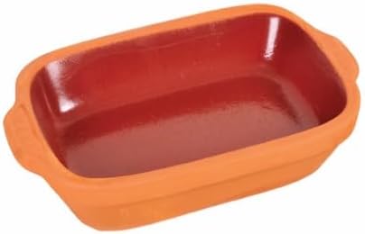 2'li MİNİ DİKDÖRTGEN SIRLI TOPRAK FIRIN TEPSİ TAKIM(23 * 13 * 4 cm), TOPRAK TENCERE GÜVEÇ KAP