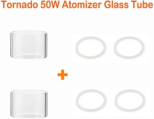 Lovaper, 2 tubi di vetro dritto di ricambio, contenitore di vetro Pyrex per Lovaper TORNADO, Questo prodotto non contiene nicotina o tabacco