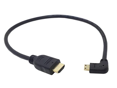 SYSTEM-S 90° grad gewinkelt Winkel Mini HDMI to Standard HDMI Kabel 50 cm