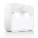Brandson - LED Nachtlicht mit Bewegungsmelder und Helligkeitssensor (Dämmungssensor) | Batteriebetriebene Drahtlose Nachtleuchte / Nachtlampe mit Batterie (flexibel Einsetzbar) | inkl. Magnethalterung + Wandhalterung-Vorrichtung | Energieklasse A+