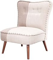 Comptoir de Famille 161720 Chauffeuse Bicolore Coton Blanc 64 x 69 x 79 cm