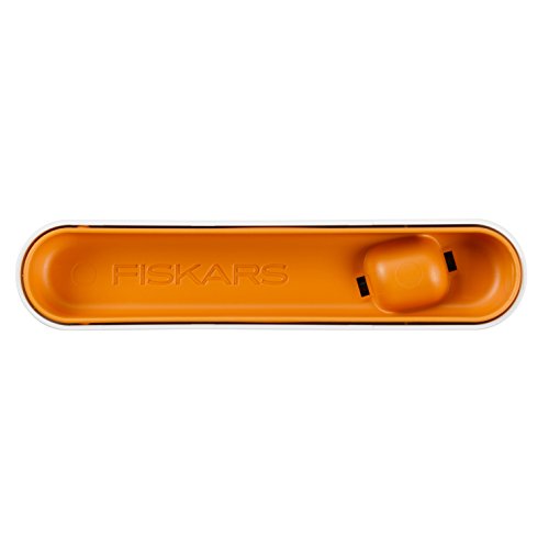 Fiskars Messerschärfer für glatte Messerklingen aus Stahl, Keramikschleifstein, Functional Form, Roll-Sharp, Weiß/Orange, 1014214 - 3