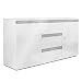 Produktbild Homelux Sideboard Kommode Anrichte Hochglanzoptik Lackiert Push to Open-Funktion 139 x 35 x 72 cm Grau