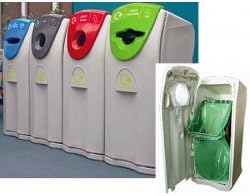 Maxi Tri Top Bin Green Lid Waste to Trap Waste Helical – Centre Centres Waste Bin Waste Bin Universal Waste Sorting Bin Rubbish Bin Container by