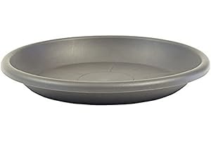 greemotion Plant Saucer Grey Mira 19cm - UV and Frost Proof Plant Saucer to be Paired with "Fiona" Garden Pot Series - Plastic Flower Pot Saucers