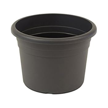 Geli Thermo Plastic Fioriera Pure Rotonda In Plastica - Portavaso Antracite (38 Cm, 15 Cm) - Vaso Per Piante In Polipropilene - 2