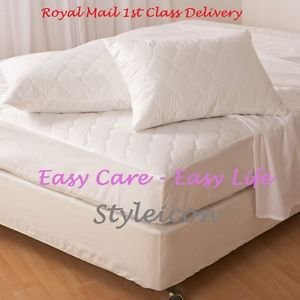 Haani Elasticated Luxury Quilted Mattress Protector - Polypropylene - Small Dbl 4Ft