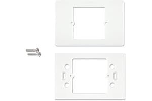 ILSALVAMURO Adattatore universale scatola placca da 503 a 502, placca adattatore riduttore da 503 a 502 in plastica. Supporto adattatore cassetta per termostati o altro (Mod 1 Bianco)