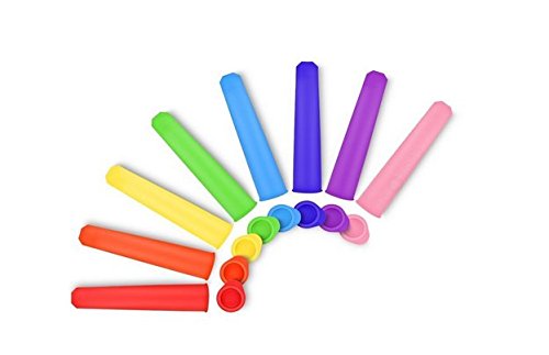 8er-Set Mehrfarbig Silikon Eis Pop Maker Set,Ice Pop Formen Stieleisformer Eis Lutscher Stieleisformen Eisformen Beste Eiscreme Formen - 4
