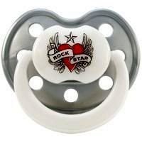 ROCK STAR BABY - SUCETTE "ROCK STAR COEUR ET AILES" ARGENT/BLANC T2