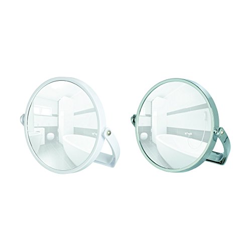WENKO 3656510100 Kosmetikspiegel Noale Weiß – neigbar, Spiegelfläche ø 15cm, 500% Vergrößerung, Kunststoff, 19.5 x 19 x 2 cm, Weiß - 8