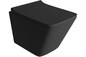 DOMINO Lavita 128172 Lago Black - Inodoro colgante (cerámica, cierre suave), color negro