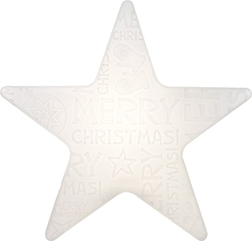 8 seasons design | Weihnachtsleuchte Stern Shining Star 'Merry Christmas' (E27, Ø 60 cm, witterungsbeständig, Indoor & Outdoor, IP44) weiß