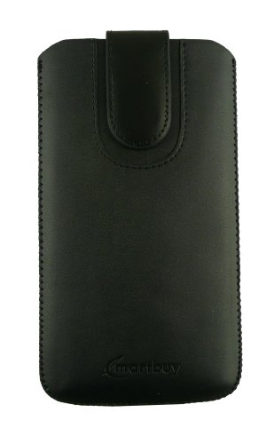 EmartbuyÂ® Nero / Nero PU Pelle Custodia Case Cover Sleeve ( Misura 5XL ) con Linguetta Adatta Per Elephone P8000 5.5 Pollice Smartphone