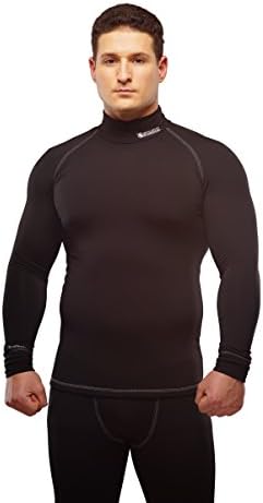 Thermal Underwear Men STARKS Mens Long Sleeve Vest Compression Shirt Base Layer Black Under Shirt | Warm Heat Fleece Lined Thermal Top Winter Underwear  Ideal Suitable for Gym Running Ski All Indoor Outdoor Sports and Work