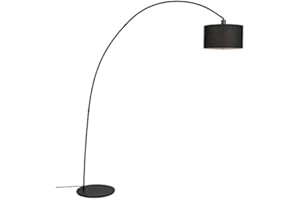 QAZQA vinossa - Lampada da terra arco Moderno - 1 luce - L 1384 mm - Nero - Moderno - Soggiorno