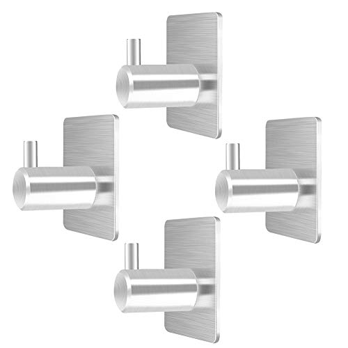 Preisvergleich Produktbild Wwin Badezimmer-Haken, selbstklebend, 3 m, strapazierfähig, wasserdicht, Wandhalterung, für Küche, Büro, Schlüssel, Hotel, 4 Stück