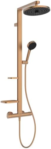 Ideal Standard Ceratherm Alu+ Colonna doccia, Realizzato con l'100% di alluminio riciclato, doccia a risparmio idrico con getti variabili e protezione antiscottatura – Bronzo (356x501x1113 mm)
