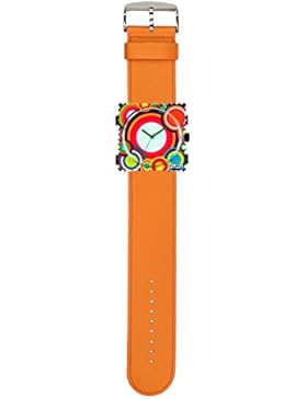 S.T.A.M.P.S. Stamps Uhr komplett - Zifferblatt Saturday Night Fever mit Armband Satin orange