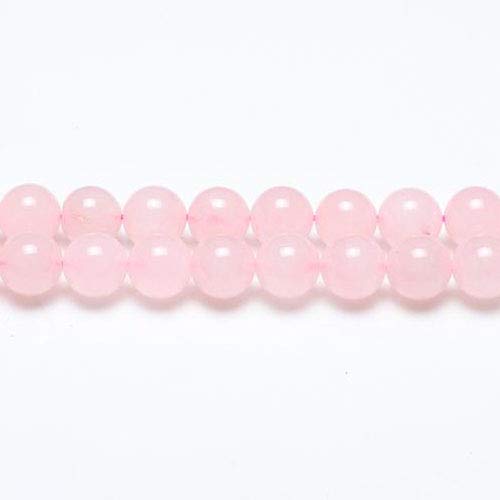 Filo 45+ Rosa Quarzo 8mm Tondo Liscio Perline - (GS1581-3) - Charming Beads