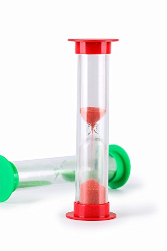 Sanduhr 10er 2 Minuten Pack Set – Premium Buntes 2 Minuten Sanduhren Set für Kinder – Farben: Blau, Grün, Rot - 2
