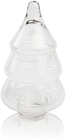 chiccie Bonboniere as Christmas Tree and Text - 27cm Stock Glass Storage Jar Cookie Jar