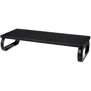 INDIAN DECOR . 29740 Wood Monitor Screen Riser Stand esktop Stand with Keyboard Storage fit PC iMac Laptop LCD LED - Black