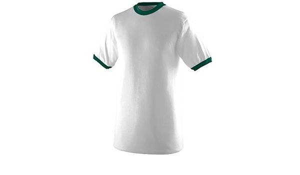Ringer T-Shirt - WHITE and GREEN 