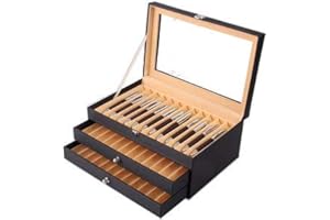 MAESTRORELOJERO MR Maestro Relojero - Vetrinetta collezionismo per 36 Penne stilografiche, Poliuretano Marrone