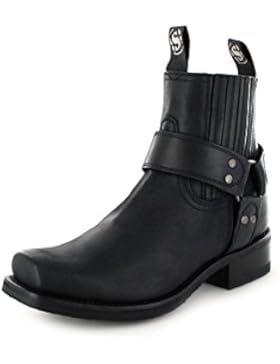 Sendra Boots 8286 Loren Negro/ Damen und Herren Bikerstiefelette Schwarz/ Motorradstiefelette/Herrenstiefel/Damenstiefel