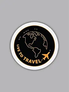 ISEE 360 Live to Travel Printed Stickers for All Laptops Bike Visor Car Water Bottle Books Scrapbook Mobile Boys Girls Kids Office Small Stickers L X H 15 X 15 CMS