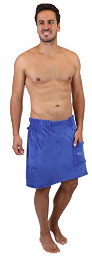 Betz Saunakilt Sauna Kilt Herren Coralfleece Farbe blau Größe: 50×140 cm - 2