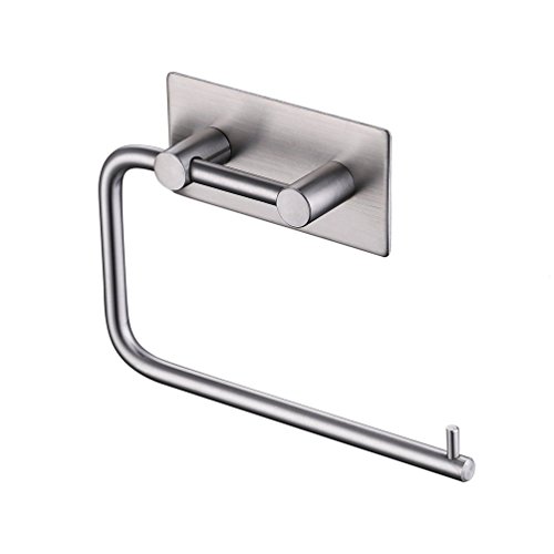 GADIEMENSS Toilet Paper Cabinet Holder paper roll hanger Toilet Roll Towel Holder Stand No Drill Toilet Roll Holder 304 Brushed Stainless Steel Self Adhesive Without Drilling for Bathroom Kitchen