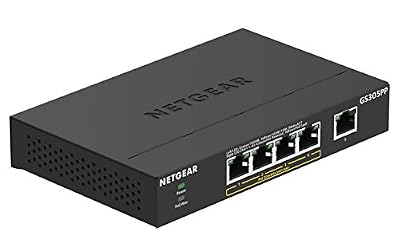 Netgear GS305PP-100PES Switch Ethernet Gigabit 5 Ports PoE avec 4 Ports PoE à 83W