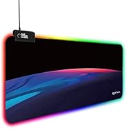 Amazon Basics RGB Light Gaming Mouse Pad Desk Mat for Computer Laptop | Stitched Embroidery Edges | Non-Slip R