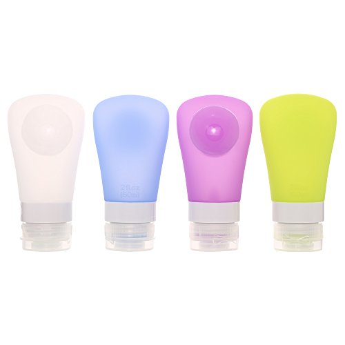 Anself 4 Stück Silikon Reise Flaschen Set mit Saugnapf (Größe Optional) - 4