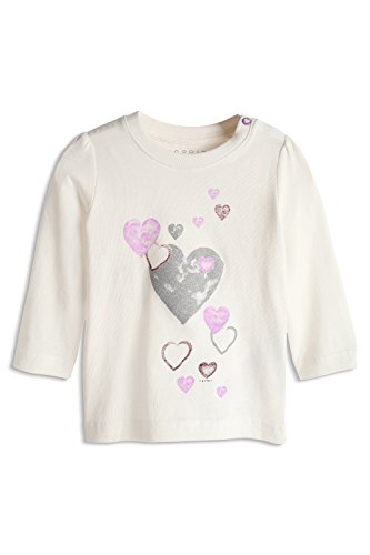 ESPRIT Baby Girls 095EEAK004 Crew Neck Long Sleeve Long Sleeve Top, White (off White 110), 6-12 months (Manufacturer size: 80)