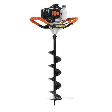 TIMBERPRO Erdlochbohrer inkl. 3 Bohraufsätzen 100/150/200 mm - 4