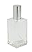 Fantasia 46192 Square Bottle Clear Glass with Spray Pump and Cap for 100 ml Silver