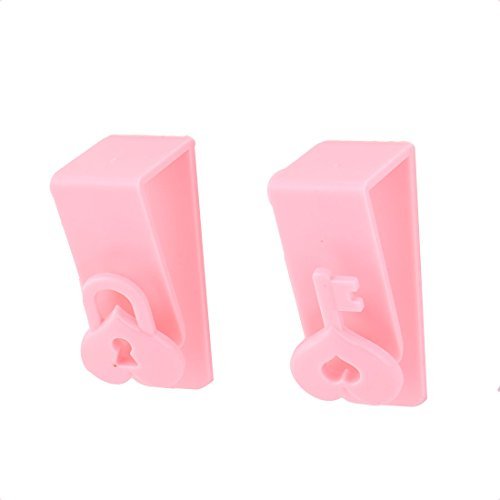 Preisvergleich Produktbild DealMux Kunststoff Innenministerium Tür Kleidertasche Hand Tuch-Aufhänger-Haken 2 PCS Rosa