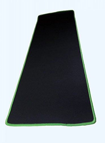 Woodlandu Verl?ngert Gaming Mouse Pad Gen?hte Kanten Geschwindigkeit seidiger Oberfl?che rutschfeste Gummiuntermatten 300x900x3mm/11.8×35.4×0.12inch Gr¨¹n Edges - 3