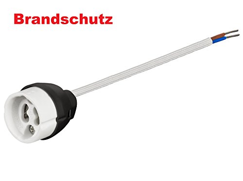Preisvergleich Produktbild 1 Brandschutz GU10 Fassung Sockel 230V Hochvolt, CE, RoHS, Keramik bis 2 A und 100 Watt