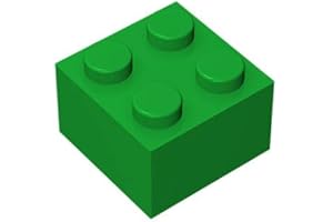 TTEHGB TOY Klassische Steine 2x2, 100 große Steine, kompatibel mit Pieces 3004, kreatives Spielset 100% kompatibel mit Allen großen Steinmarken, Farben: Grün