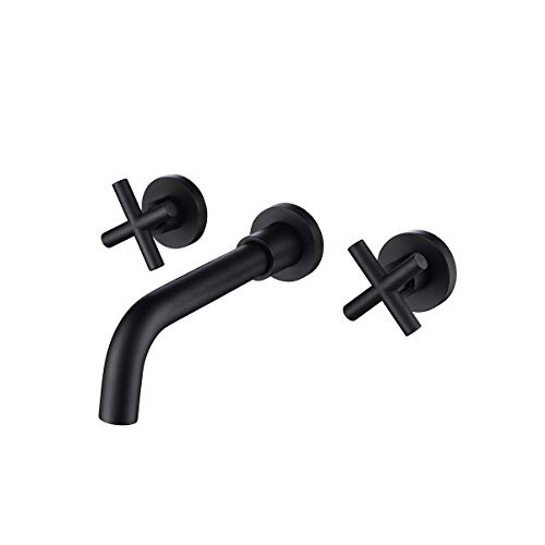 Preisvergleich Produktbild MING GFFXIXI Doppelwand Badezimmer Wasserhahn, Mattschwarz, Bad Wasserhahn